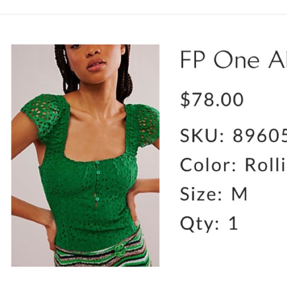 Free People - FP One Alma Tank in green: Like new!